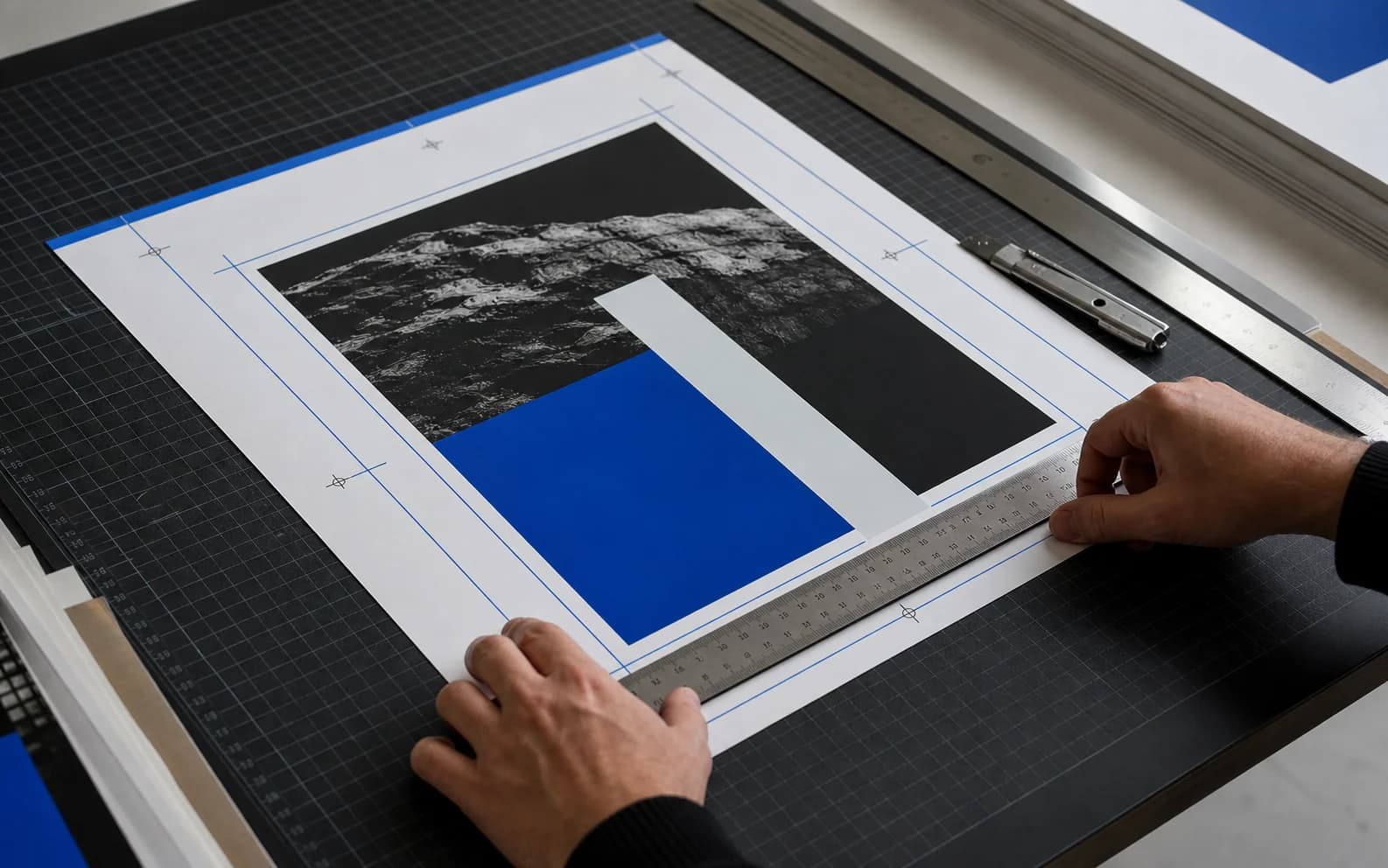 Printillustraties worden gemeten met trim-, afloop- en veilige gebiedsrichtlijnen