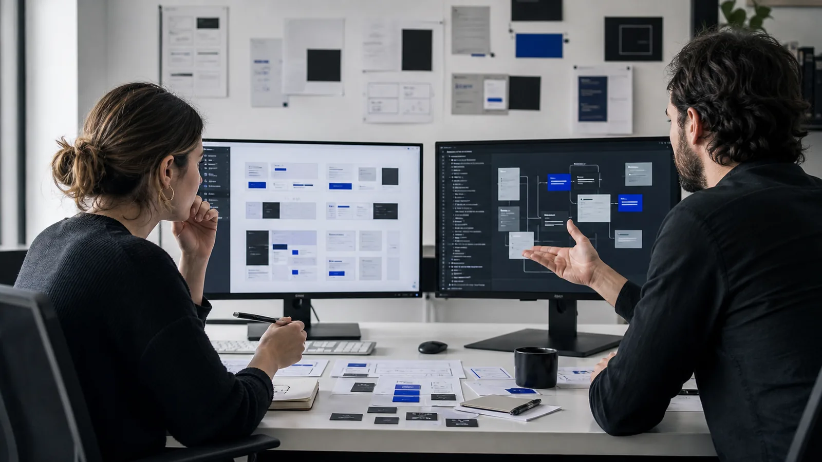 Een webteam vergelijkt een website met CMS met een applicatiearchitectuur op maat