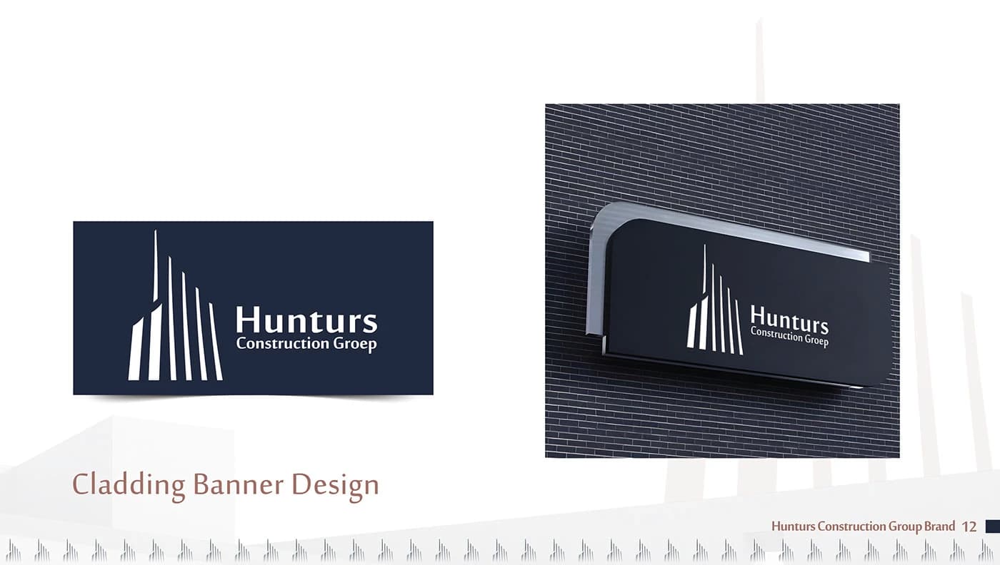 Ontwerp van banners voor de bouw van Hunters Groep
