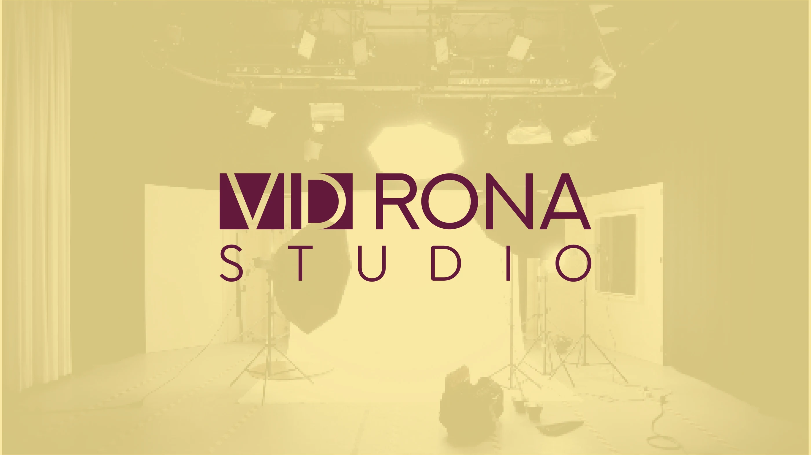 Vidrona Studio-logo in een filmproductiestudio