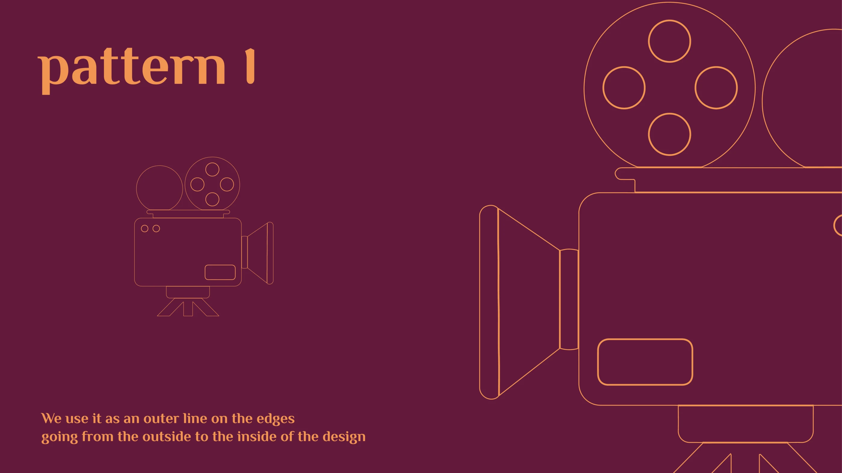 Vidrona-patroon gebaseerd op de omtrek van een filmcamera